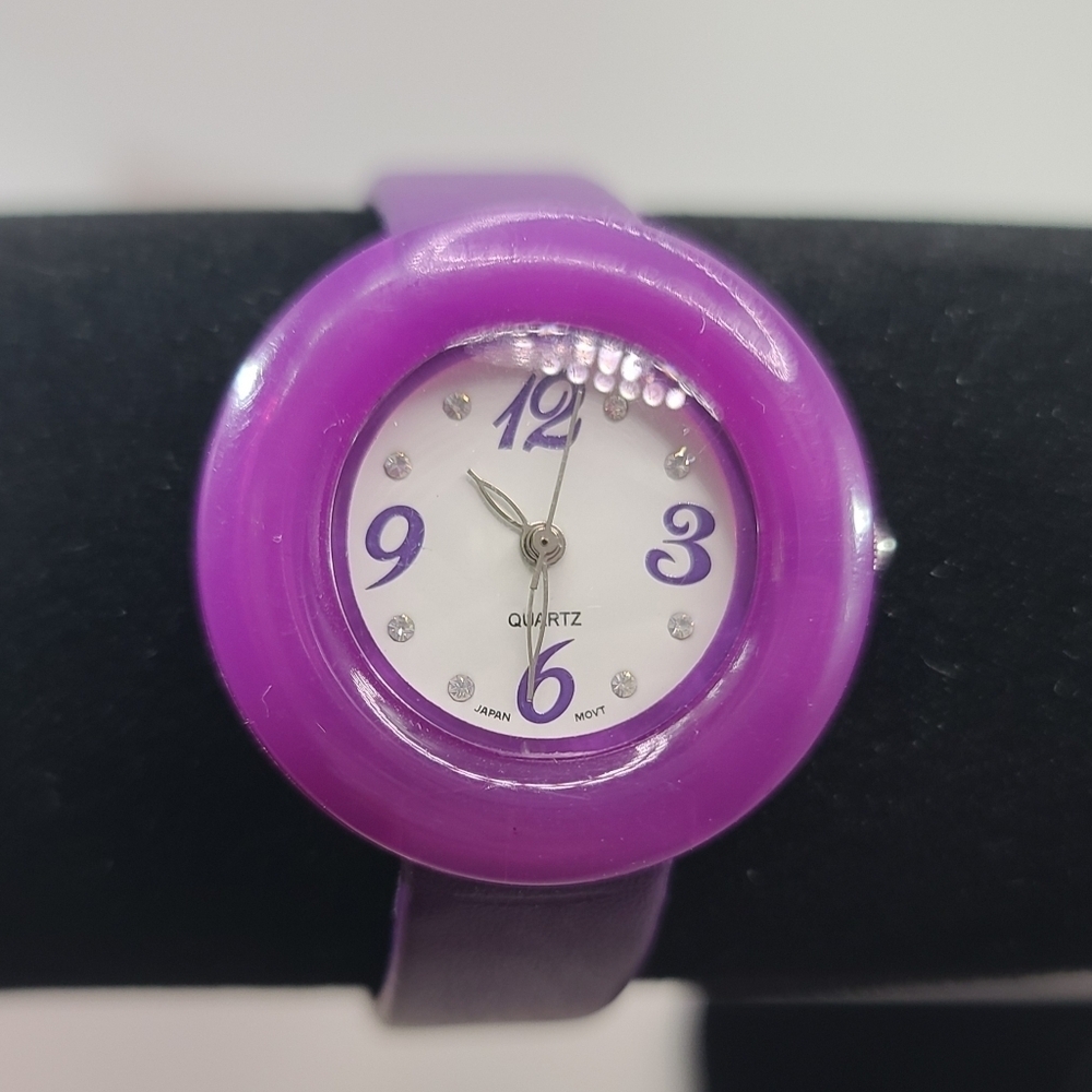 Purple Quartz Watch W/Crystal Accents